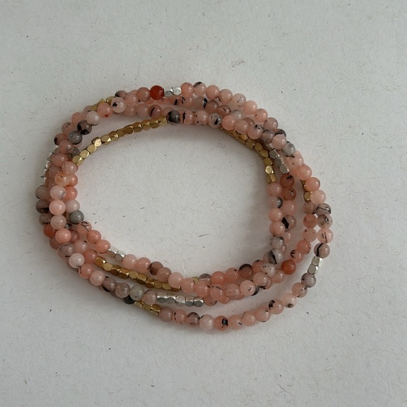 Combination necklace or bracelet made of beaded stones by Scott - Picture 2 of 7